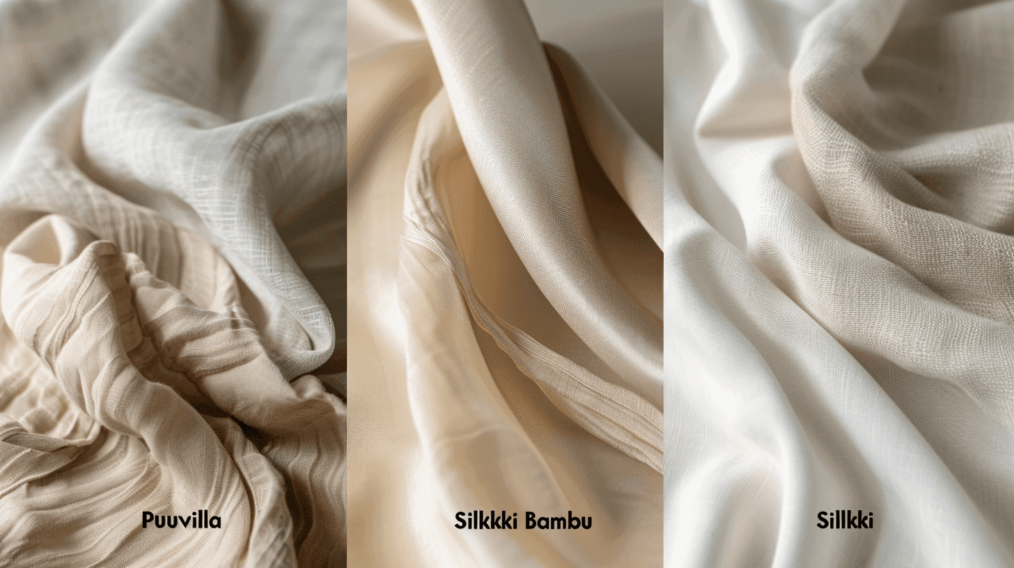 Vertailutaulukko silkki puuvilla bambu