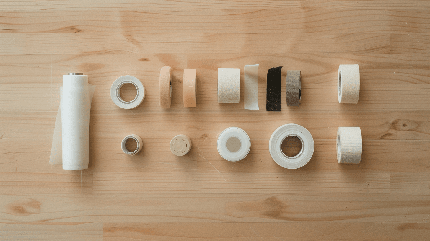 Eri suuteippityypit aseteltuna vaalealle koivupuupinnalle, ylhäältä kuvattu flat lay, pehmeä luonnonvalo